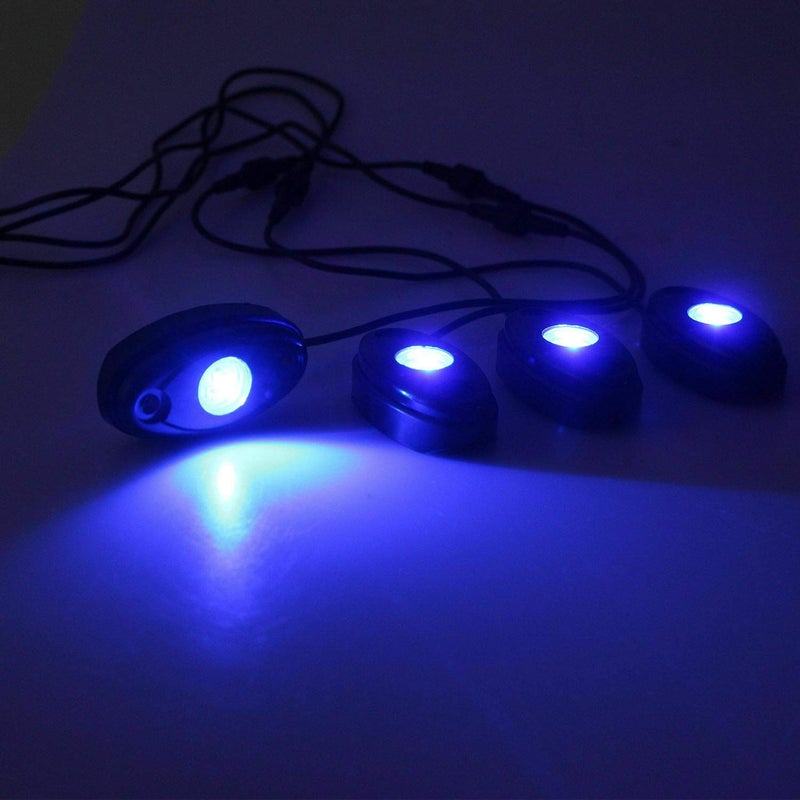 FABOOD F 4 Pods LED Rock Light for Jeep ATV SUV Offroad Car Truck Boat Underbody Glow Trail Rig Lamp Underglow LED Neon Lights Waterproof 12V 24V Yellow Orange (Amber) - Image 3